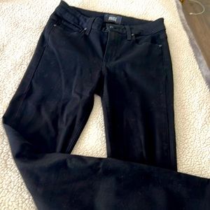 Paige Black Stretch jeans with intentional frayed knees